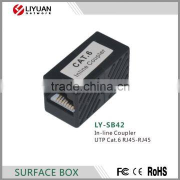 LY-SB42 In-line coupler RJ45 keystone connector surface box female to female CAT6 coupler Shielded Type