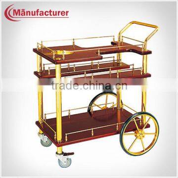 Deluxe Movable Restaurant Buffet Rolling Wine Drink Trolley Cart in Bar