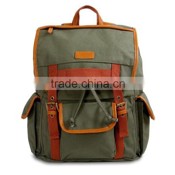 leather vintage canvas backpack