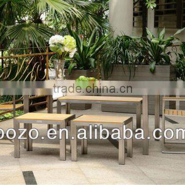 practical wpc outdoor stainless steel plywood dining set