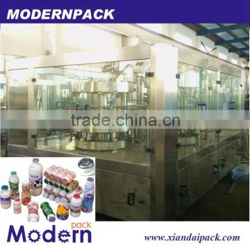 Automatic HDPE bottle milk/juice 3in1 filling machine with aluminium film sealing