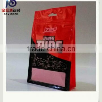 eight side sealed square flat bottom bag with zipper for food packaging