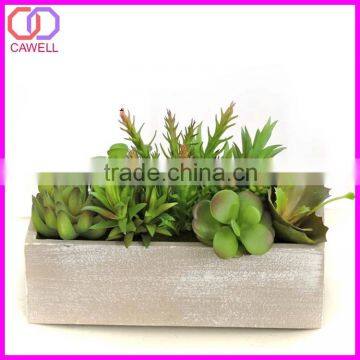 wholesale plastic mini artificial succulent plant in pot for garden decoration