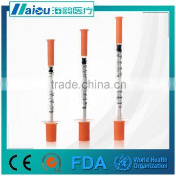 Orange Cap Disposable Insulin Syringe with needle