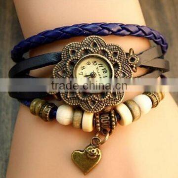 In Stock Women's Ladies Girls Retro Charming Xmas Party Brithday Gift Heart Dress Quartz Wrist Hand Vintage Ladies Watch photo-5