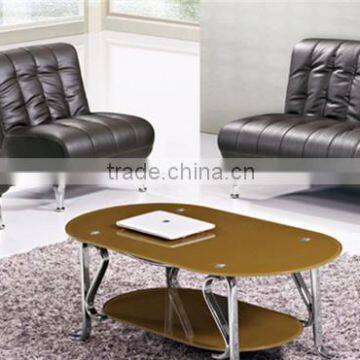 Stainless Steel Purple Leather Office Sofa Set photo-3