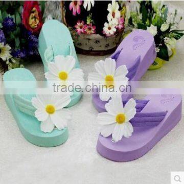 Women Summer Thick Bottom High Heel Flip Flops Beach Sandal Slippers