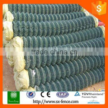 ISO9001China pvc coated stainless steel wire mesh chain link fence rubber/black powder coated chain link fence