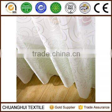 modern design geometric line embroidered voile fabric for curtain