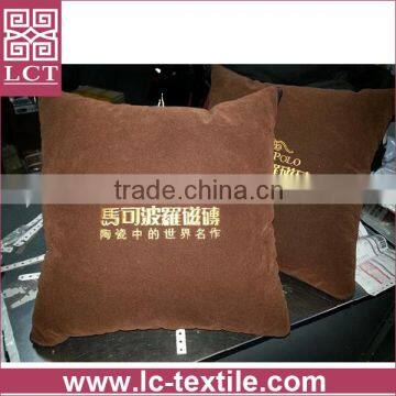 best selling made of high quality suede fabric embroidery sofa pillow with pp cottom filled(LCTP0071)