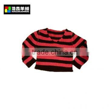 Kid Striped Pullover, Thick Wool Sweater, Pure Wool Pullover