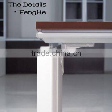 Wooden Office Furniture Table Aluminum Alloy Leg Frame Office Design Executive Desk photo-3