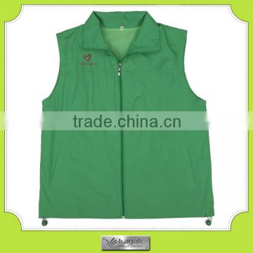 Custom nylon green advertising vest with printed logo