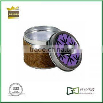 Round tin storage candle