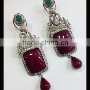 big ruby stone earrings