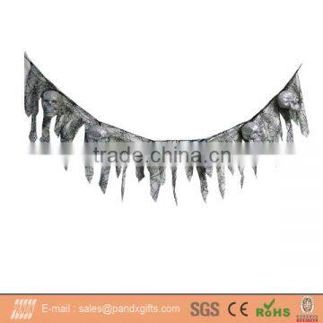 Halloween lace and glittered skull garland for wall and window decoration