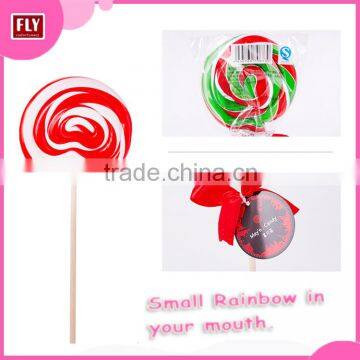 Christmas Decoration Candy , Colorful Swirl Flat Lollipops photo-2