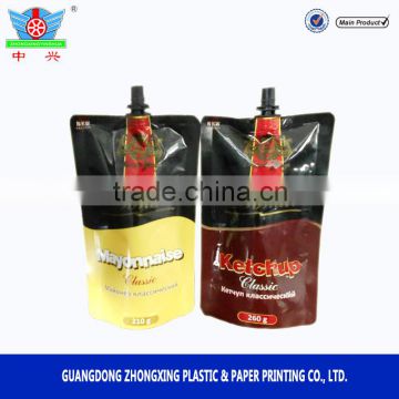 FDA standard flexible laminated gravure printing and packaging plastic beverage doypack with spout