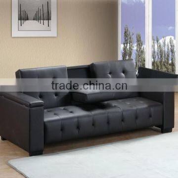 Black leather sofa bed storage with simple design sofa bed