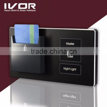 Hotel Room RFID Card Key Power Switch, Energy Saving Switch, 190V - 250V with light switch stainless frame