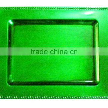 GRS GRS Plastic green charger plate rectangle