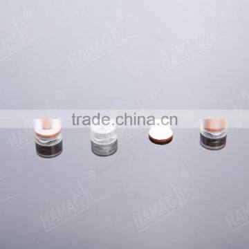 11mm snap top cap with middle hole assembled with slited red PTFE white silicone septa for 2ml snap top vials