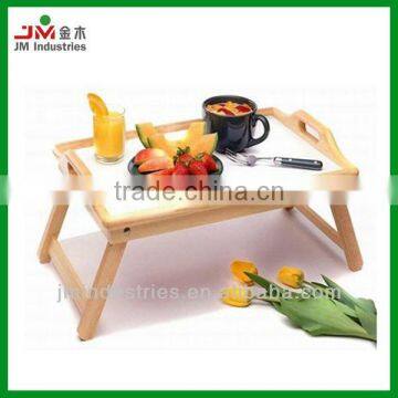 Folding Pine Wood Breakfast Tray with Handles