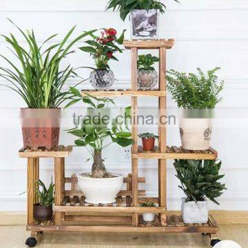 Newest Movable Multi-laye Wooden Plant Stand Antique Flower Stand photo-2