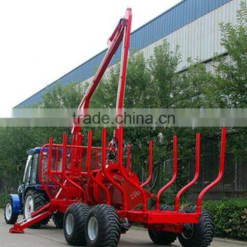 Tractor Use Forest Hydraulic Log Trailer Wood Wagon Timber Loading Trailer Log Wagon With Crane Grapple photo-5