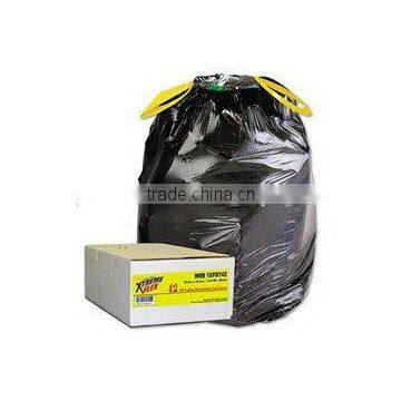 plastic black drawstring garbage bags on roll