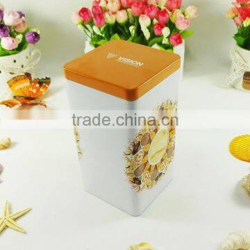 Gift usage wholesale square tea tin box