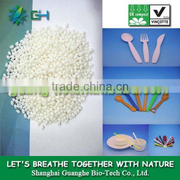 GH401-High purity environmental recycled compostable PLA plastic granules for injection molding