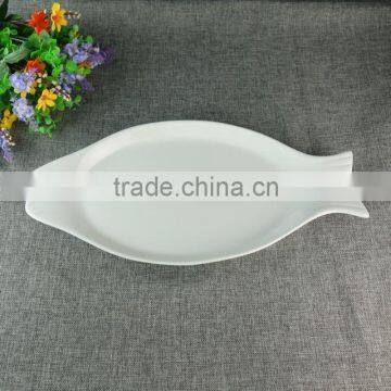 New design restaurant ceramic long fish plate wholesale