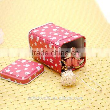 Metal Small Trinket Tin Jewelry Earrings Iron Tea Coin Storage Square Box Cases photo-4