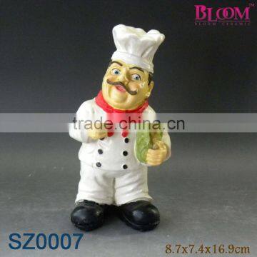 Unique home decorative polyresin chef craft