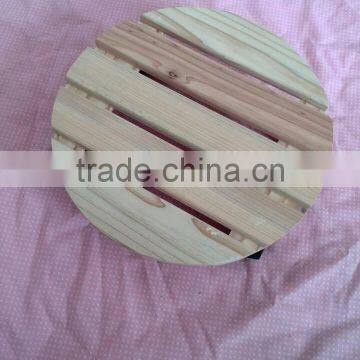 Rectangle Handmade Wooden Flowerpot Matwooden Flowerpot Stand With Wheels Round Wooden Flower Stand Mat photo-2