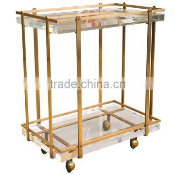 Supplier Acrylic Lucite Juice Bar Cart Serving Trolley photo-5