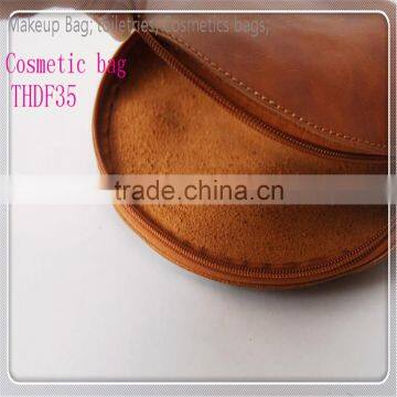 Brown Cosmetic Bag Custom Cosmetic Bag Make up Bag Brass Zipper Four Size Available