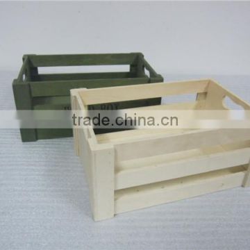 Green color plywood wooden crate for milk friut