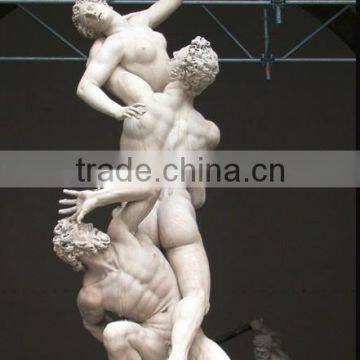 constrained nude man and woman marble statue