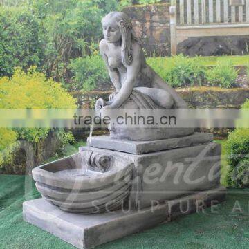 Western style garden decoration stone product marble women fountain statue