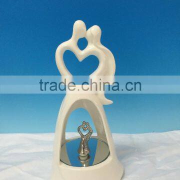 Wedding figurine ceramic art home decoration music box