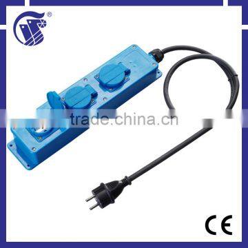 CE S 3 way schuko extension socket /cord IP44 wint CEE plug