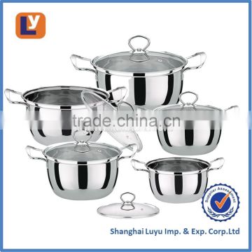 10pcs Good quality Stainless Steel Pots cookware set 18-26cm