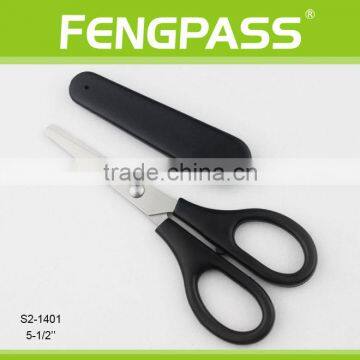 S2-1401 5-1/4" 2CR13 Stainless Steel ABS Plastic Handle Paper Cutting Stationery Scissors/ Children Scissors With Plastic Holder photo-2