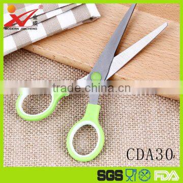 Newest fashional colorful ball pat shape stainless steel blade rubber and plastic scissors