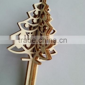 3D deisgn Smaller wooden Christmas Tree stick for Home reed diffuser