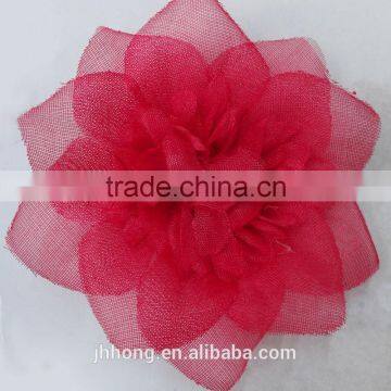 Chiffon fabric hair flower