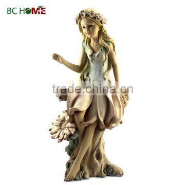 2015 New design Garden Decorations girl with garland