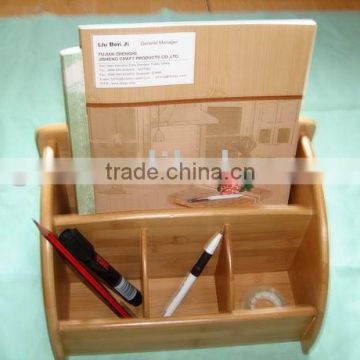 multi-functional bamboo stationery holder